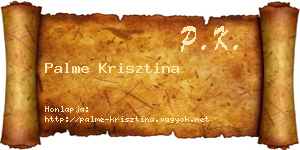Palme Krisztina névjegykártya